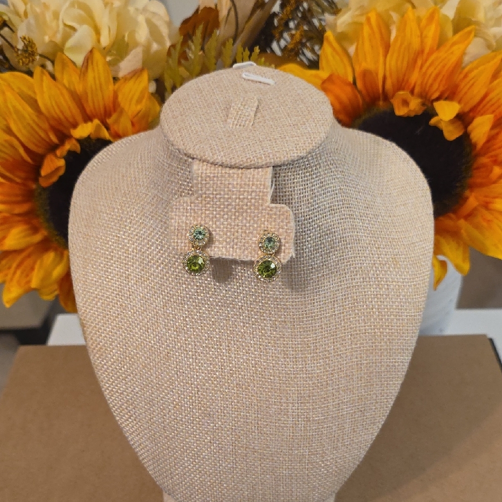Peridot  Green Stud Earrings